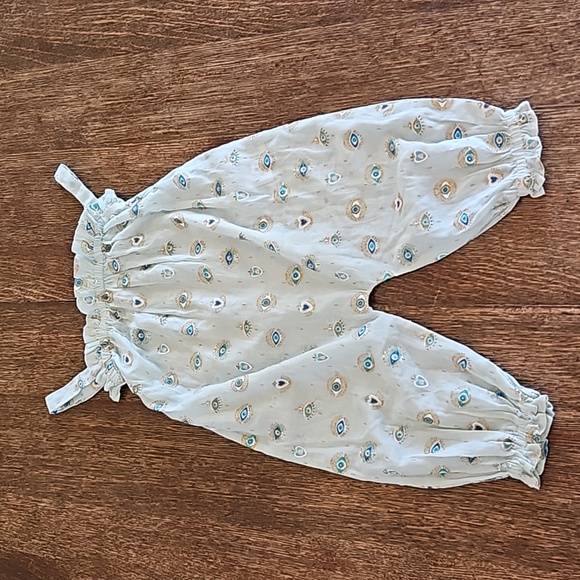 Moon Paris Other - Moon Paris Blue Green Eyes and Hearts Romper, Size 18 Months